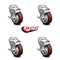 Service Caster 4 Inch Maroon Polyurethane Wheel Swivel Bolt Hole Caster Set with Brake SCC SCC-BH20S414-PPUB-MRN-TLB-4 - alternate 5
